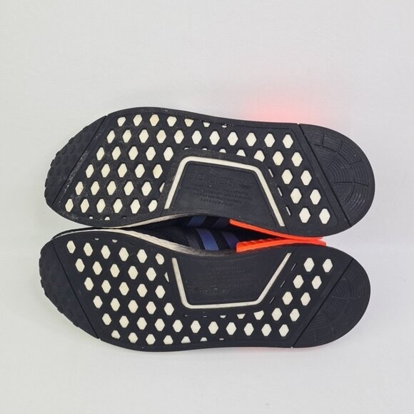Adidas NMD R1 Black Solar Orange Iridescent Men Athletic Sneakers SZ 8 - Picture 7 of 9